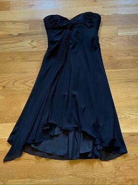 David's Bridal Strapless Black Evening Dress